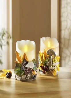 Outlet BADER LED-Echtwachskerzen, 2er-Set WEISS