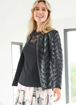 Discount Stilschmiede Lederkurzjacke von SCHWARZ