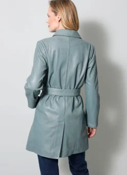 Clearance BADER Lederkurzmantel mit Umlegekragen MINT