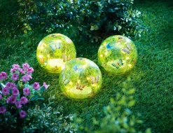 Discount BADER LED-Glaskugeln "Schmetterling", 3er-Set BUNT
