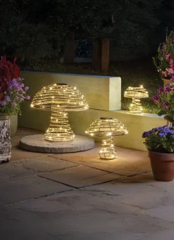 Discount BADER LED-Pilz aus Kunstrattan hellbraun