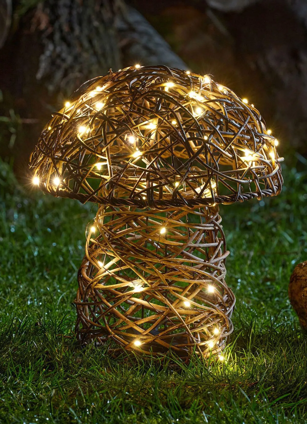 Best BADER LED-Rattan-Pilz mit Timerfunktion BRAUN