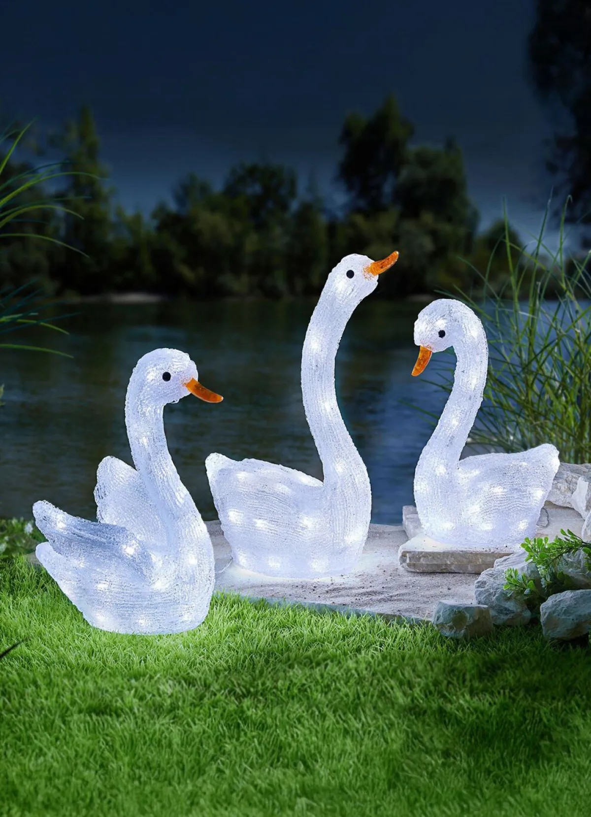 Outlet BADER LED-Schwan in 3 Ausführungen transparent