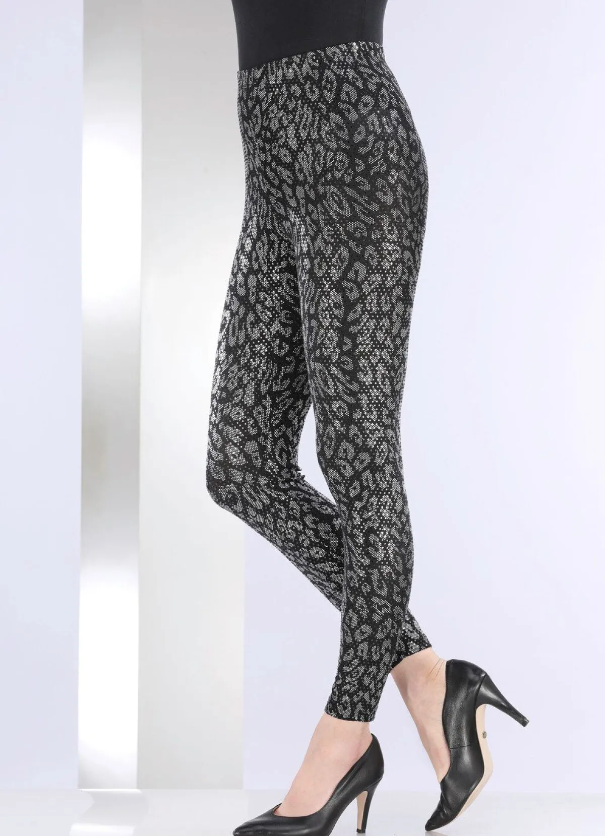 Best KLAUS MODELLE MADE IN GERMANY Leggings SCHWARZ-SILBERFARBEN