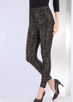 KLAUS MODELLE MADE IN GERMANY Leggings SCHWARZ-KUPFERFARBEN