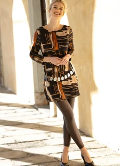 Hot KLAUS MODELLE MADE IN GERMANY Leggings in feiner Glanz-Optik NUGATBRAUN