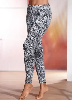 Online PLANTIER Leggings mit Animal-Print SCHWARZ-ECRU-GRAU