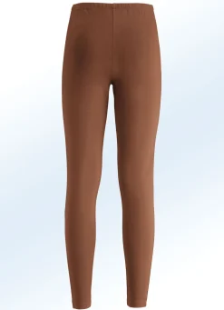 Hot BADER Leggings im interresanten Materialmix COGNAC
