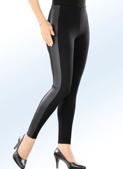 Outlet BADER Leggings im interresanten Materialmix SCHWARZ