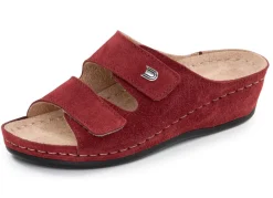 Outlet BADER Leichte Damen-Pantoletten, Weite G, mit Klettverschluss BORDEAUX