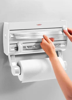 Clearance BADER Leifheit Wandrollenhalter mit Abstellfläche für Gewürze WEISS