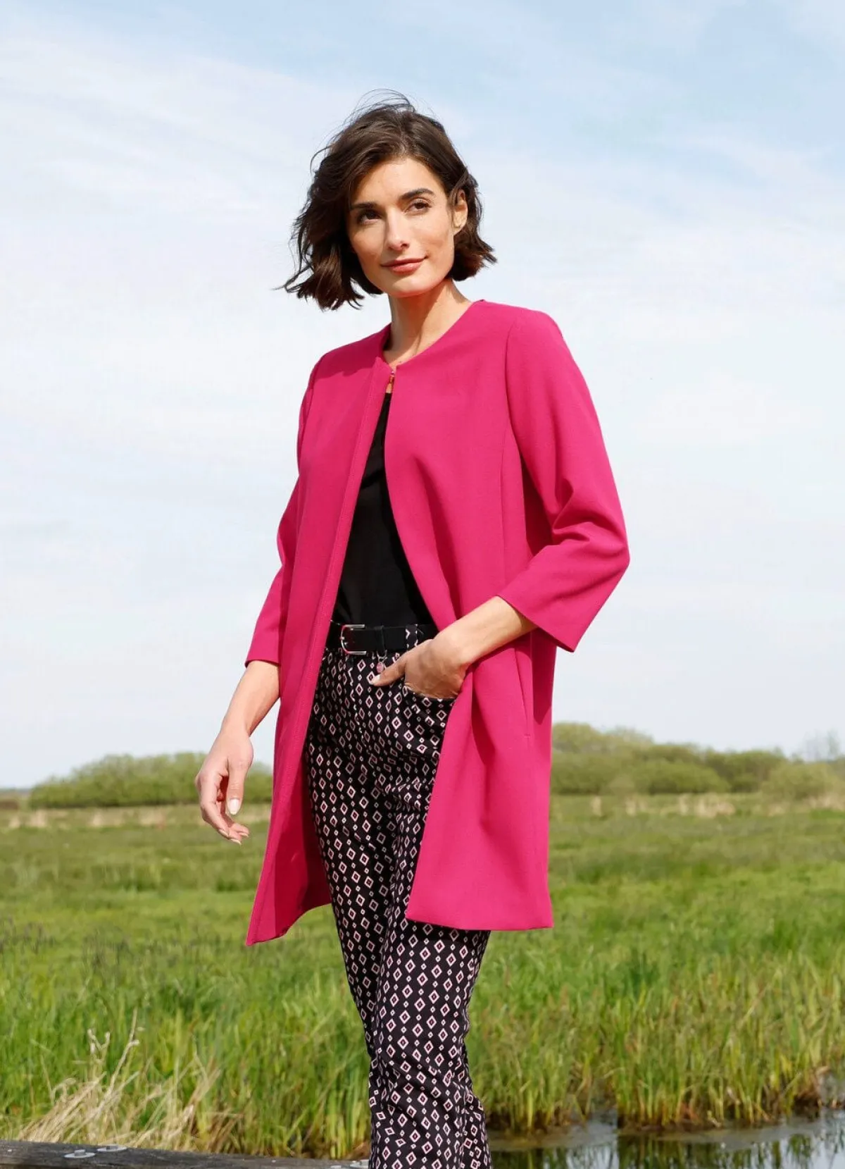 Sale BADER Longblazer mit Taschen PINK