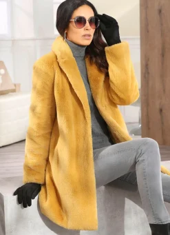 Online BADER Longjacke aus kuschelweichem Kunstpelz SAFRAN