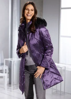 Outlet BADER Longjacke mit abnehmbarer Kapuze VIOLETT