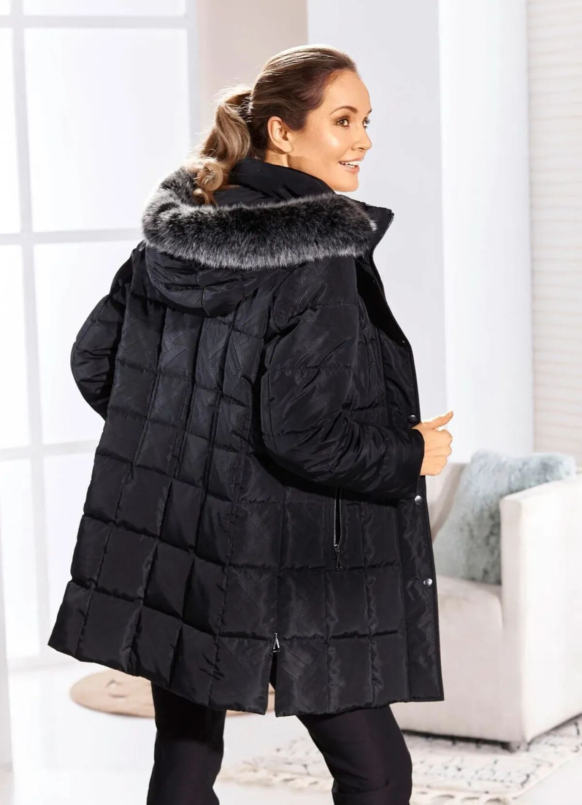 BADER Longjacke mit ansprechendem Dessin SCHWARZ