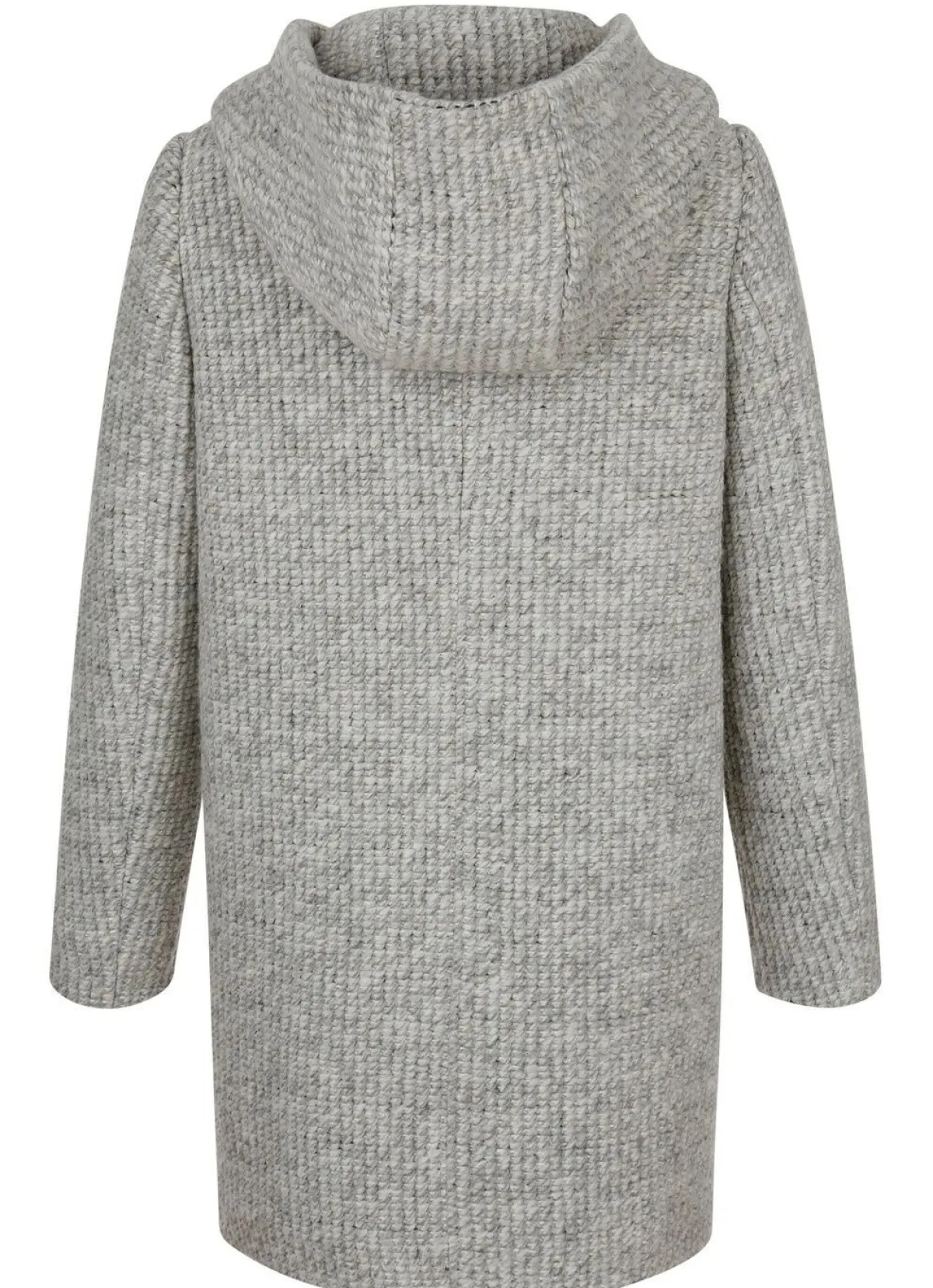 Hot BADER Longjacke mit fester Kapuze HELLGRAU-ECRU