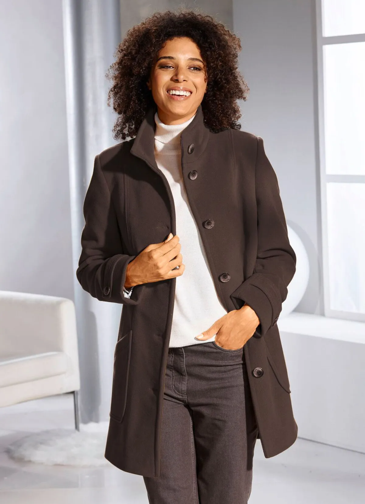 Sale BADER Longjacke mit hohem Tragekomfort SCHOKOBRAUN