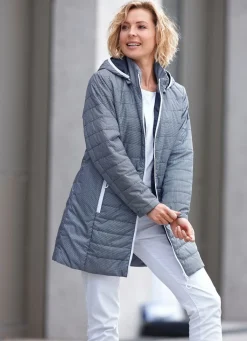 Clearance BADER Longjacke mit Minimaldessin MARINE-WEISS