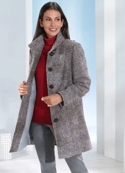 Hot BADER Longjacke mit Stehkragen GRAU-WEISS