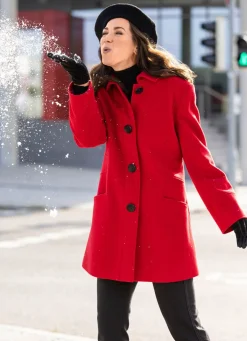 Online BADER Longjacke mit stilvoll verdeckter Knopfleiste ROT