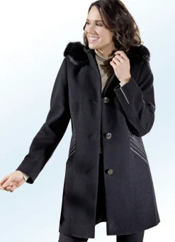 Clearance BADER Longjacke in 2 Farben mit kontrastfarbenem Zierstepp an den Schubtaschen SCHWARZ