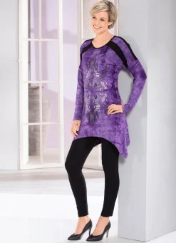 Best BADER Longshirt in aktueller Batik-Optik in 2 Farben LILA BATIK