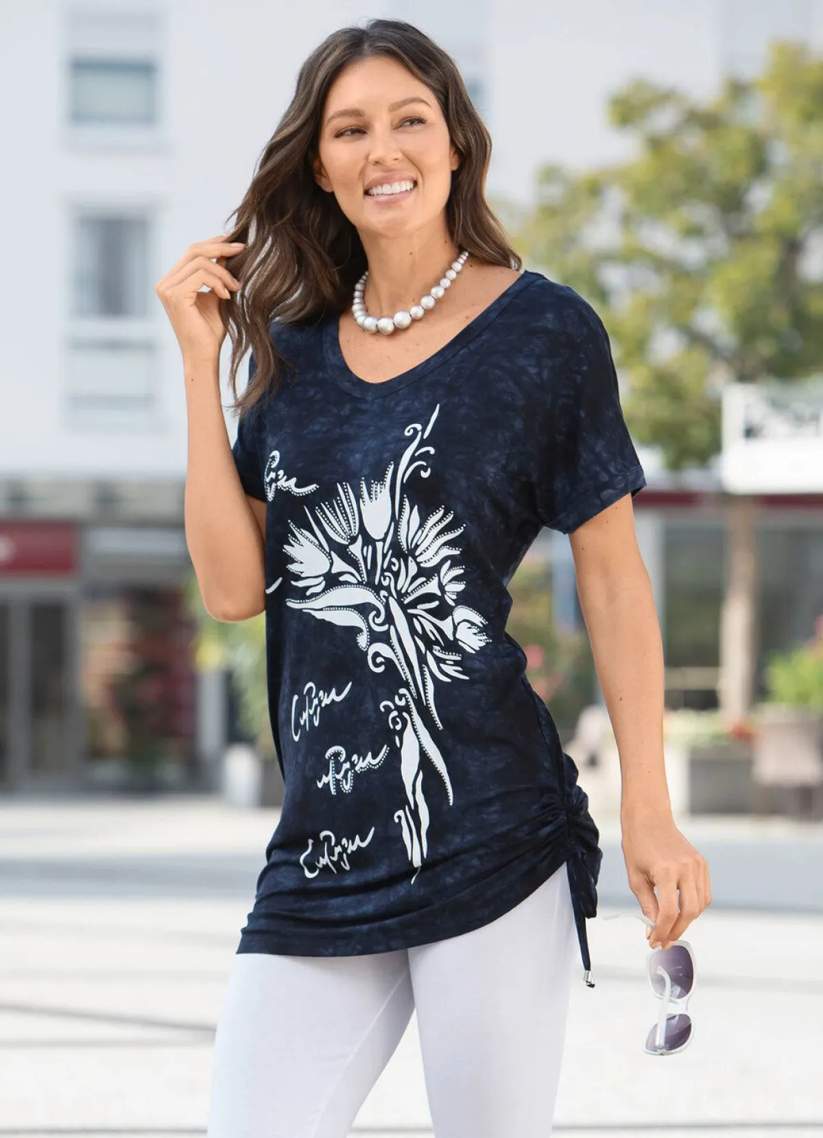 BADER Longshirt in Batik-Optik in 2 Farben MARINE BATIK