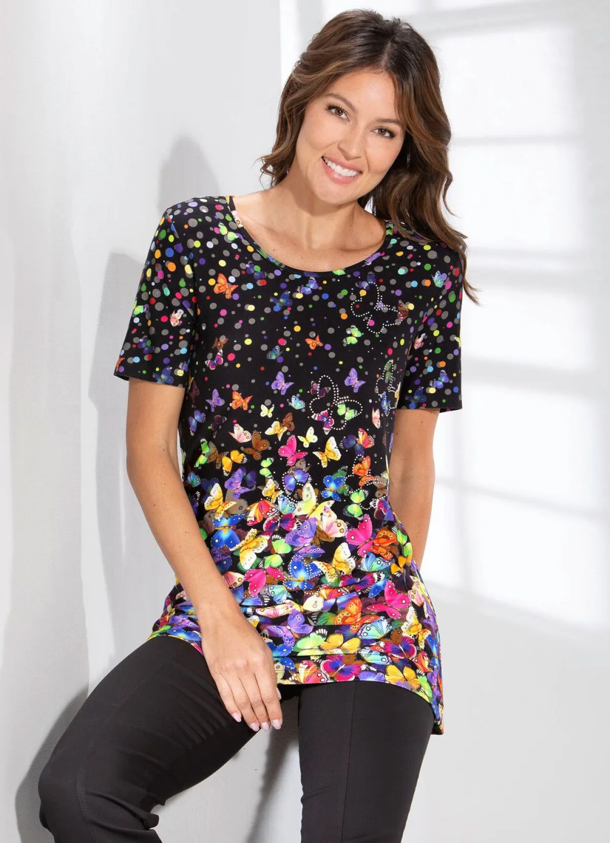 Discount BADER Longshirt mit farbbrillantem Inkjet-Druck MULTICOLOR