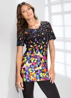 Discount BADER Longshirt mit farbbrillantem Inkjet-Druck MULTICOLOR