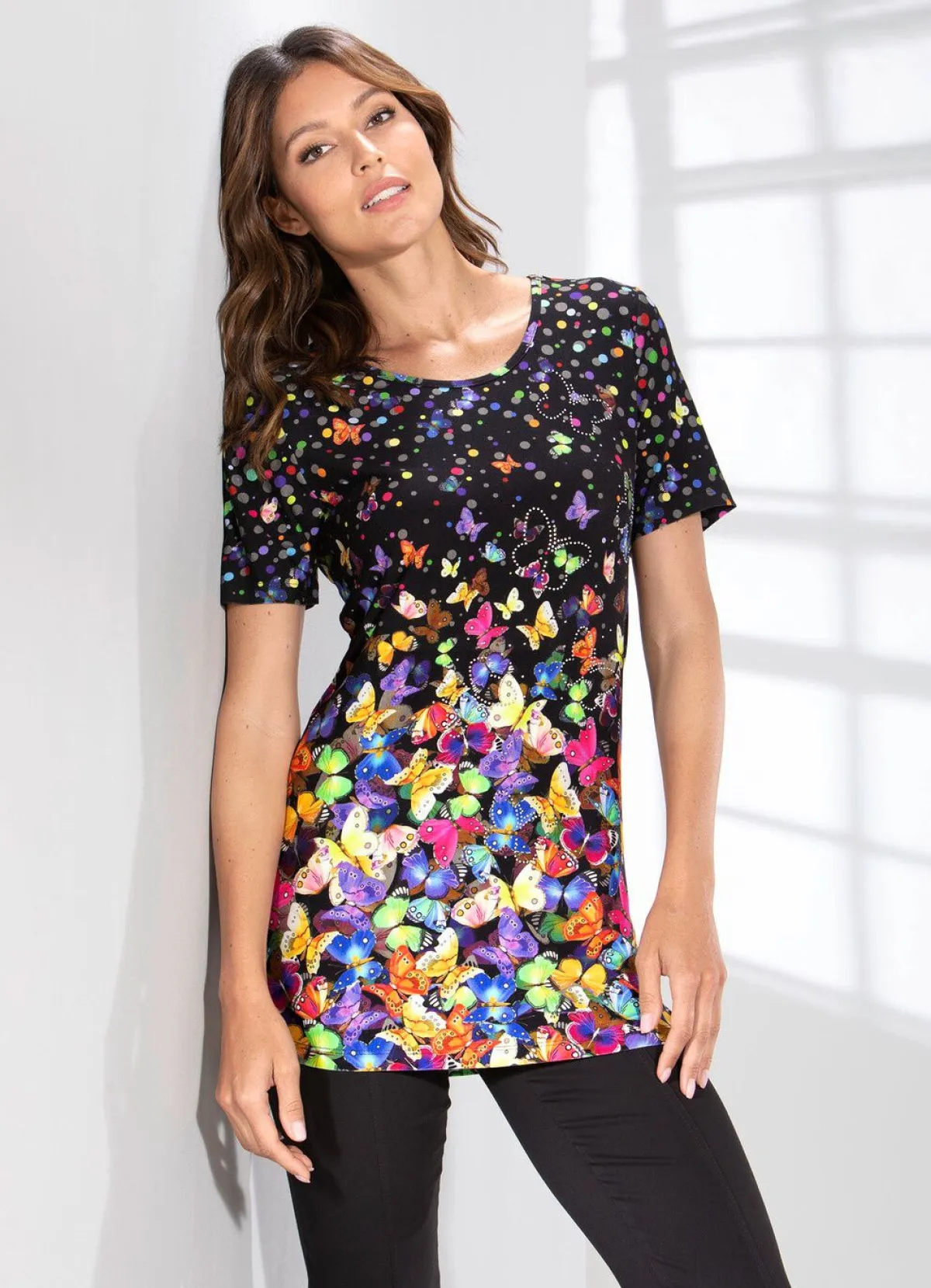 Discount BADER Longshirt mit farbbrillantem Inkjet-Druck MULTICOLOR
