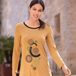 New BADER Longshirt mit Motivdruck in 2 Farben MAISGELB