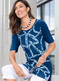 Clearance BADER Longshirt mit Strasszier ROYALBLAU