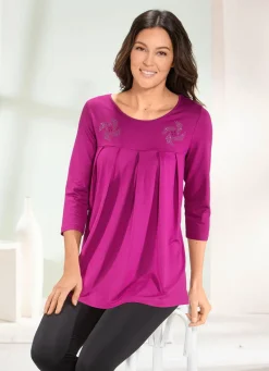 Clearance BADER Longshirt mit Zierplättchen in 3 Farben FUCHSIA