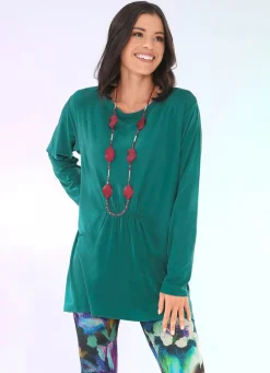 Sale BADER Longshirt mit Raffung in 3 Farben GRÜN