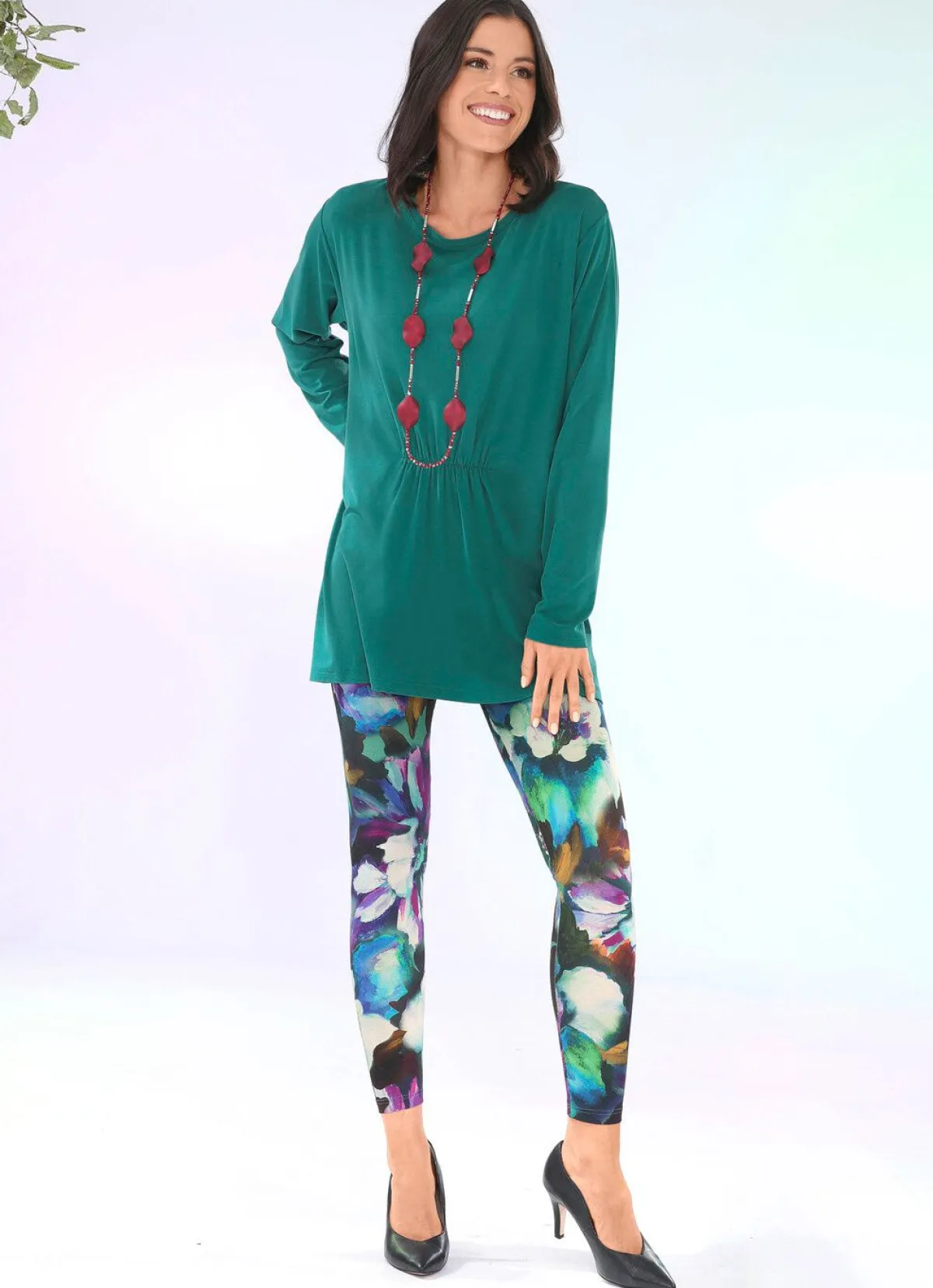Sale BADER Longshirt mit Raffung in 3 Farben GRÜN