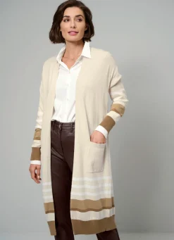 Clearance BADER Long-Strickjacke mit Kaschmir SAND-BRAUN