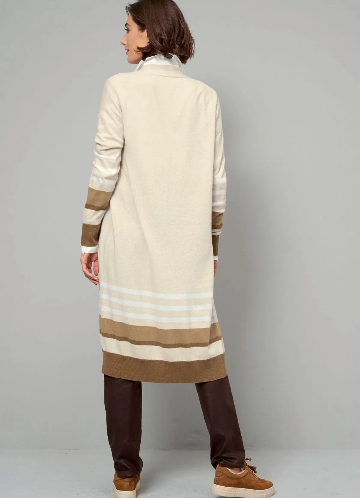 Clearance BADER Long-Strickjacke mit Kaschmir SAND-BRAUN