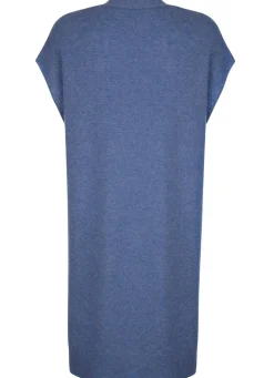 BADER Long-Strickweste aus Kaschmir JEANSBLAU