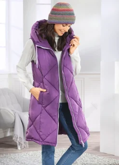 Sale BADER Longweste mit fester Kapuze AMETHYST