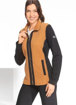 Outlet Linea Primero „LPO“-Fleecejacke HONIG-SCHWARZ