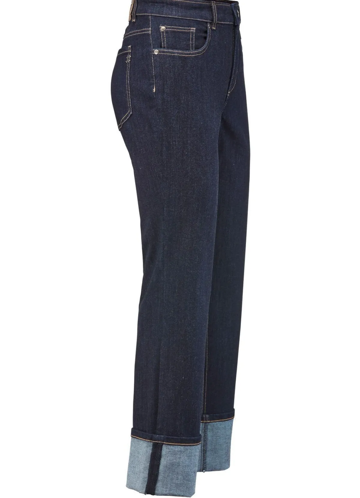 Outlet ASCARI Magic-Jeans mit krempelbaren Aufschlägen DUNKELBLAU