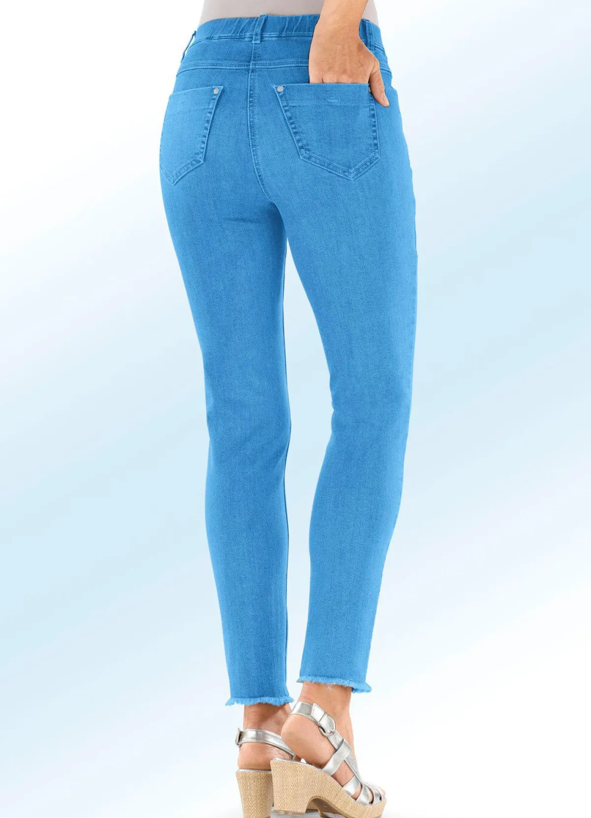 Online ASCARI Magic-Jeans mit angesagtem Fransensaum AZURBLAU