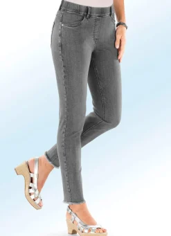New ASCARI Magic-Jeans mit angesagtem Fransensaum GRAU