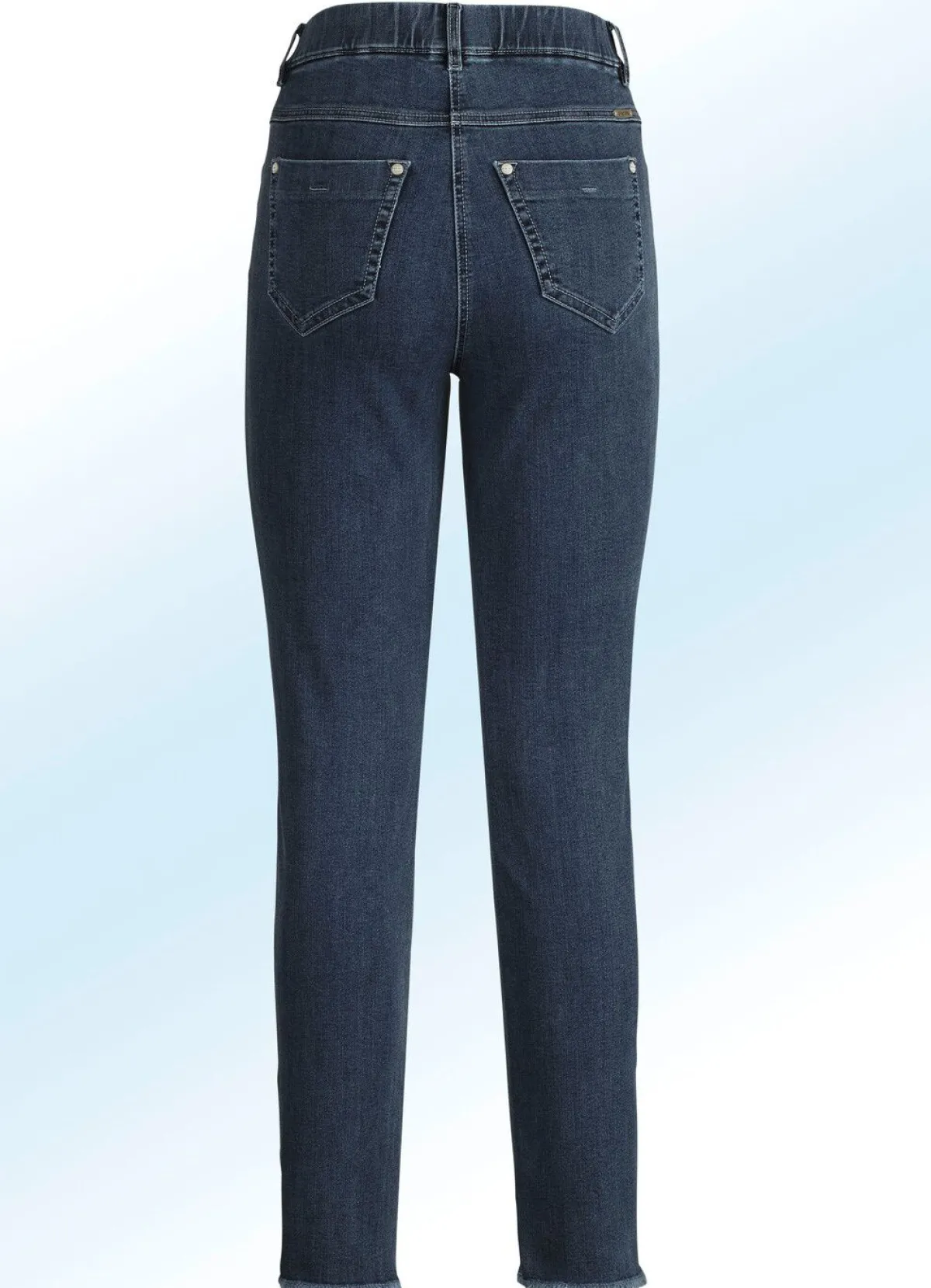 Sale ASCARI Magic-Jeans mit angesagtem Fransensaum DUNKELBLAU
