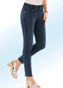 Sale ASCARI Magic-Jeans mit angesagtem Fransensaum DUNKELBLAU