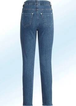 Clearance ASCARI Magic-Jeans mit angesagtem Fransensaum JEANSBLAU