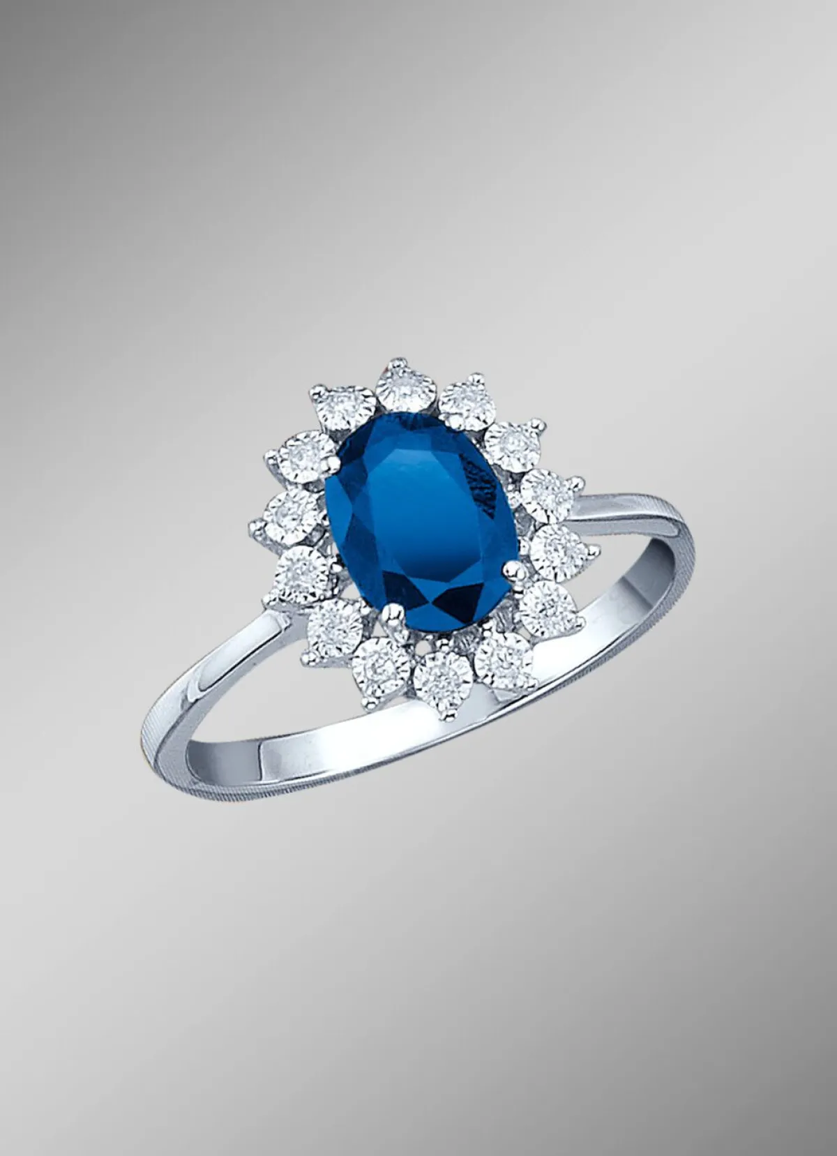 Clearance BADER Majestätischer Damenring mit Diamanten und echt Safir