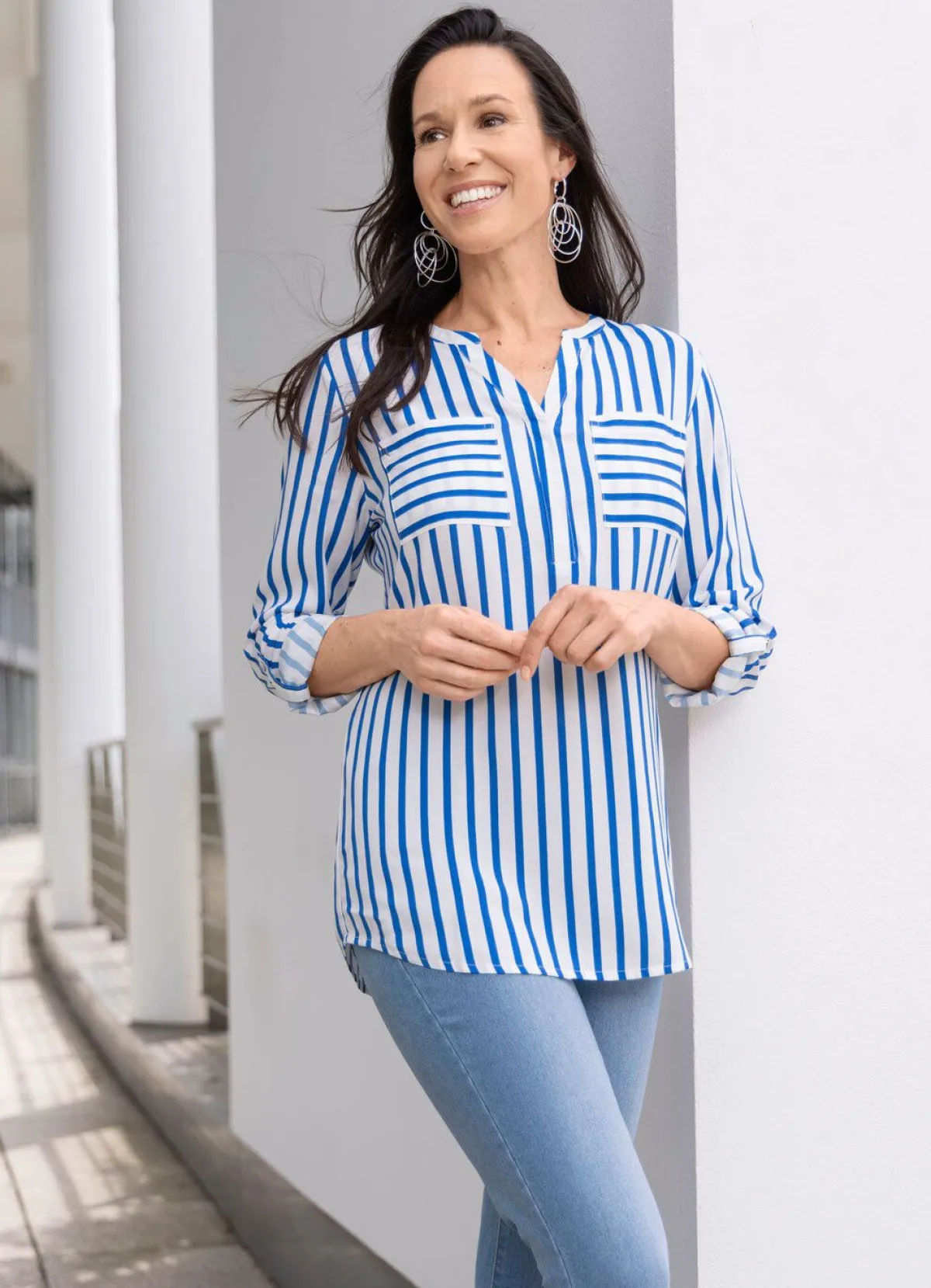 Best BADER Maritime Tunika WEISS-ROYALBLAU