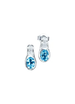 Sale BADER Massive Ohrstecker mit Blautopas und Zirkonia