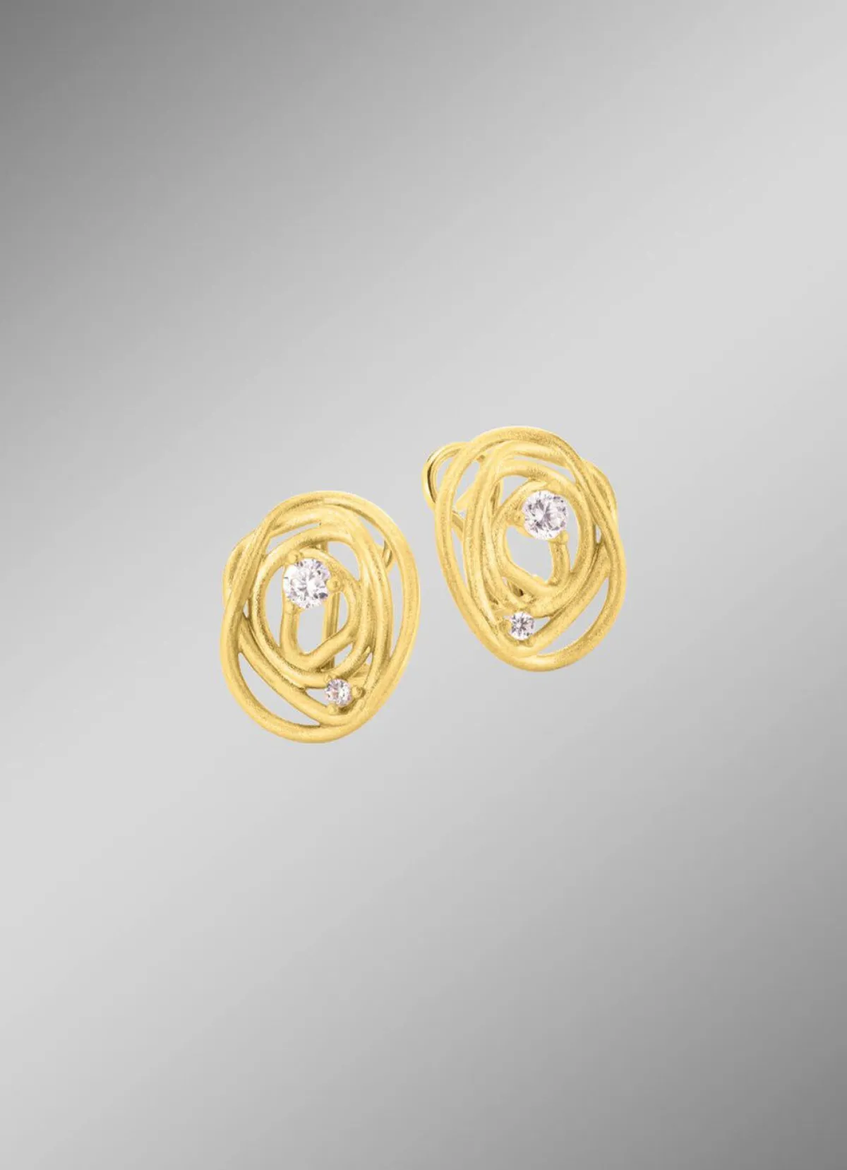 Discount BADER Mattierte Clipstecker mit Zirkonia